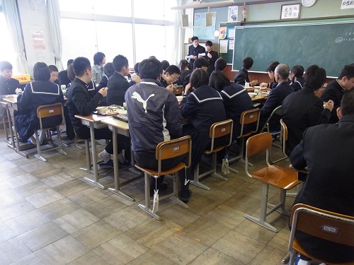 人参と生姜生産者との交流給食　-湖東中学校