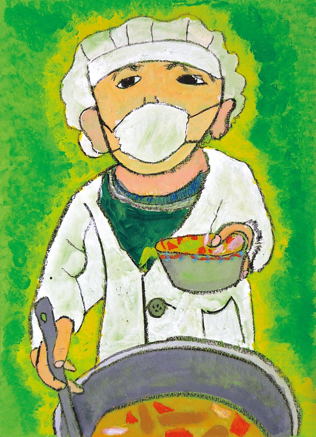 平成29年度 学校給食ポスター絵画入賞作品 優秀賞 生徒作品 鳥取市学校給食会